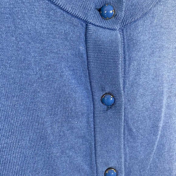 Kate Spade silk cornflower blue bow cardigan - Picture 7 of 10